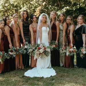 Olive Velvet Revelry Dress, Style Faith in Size 6